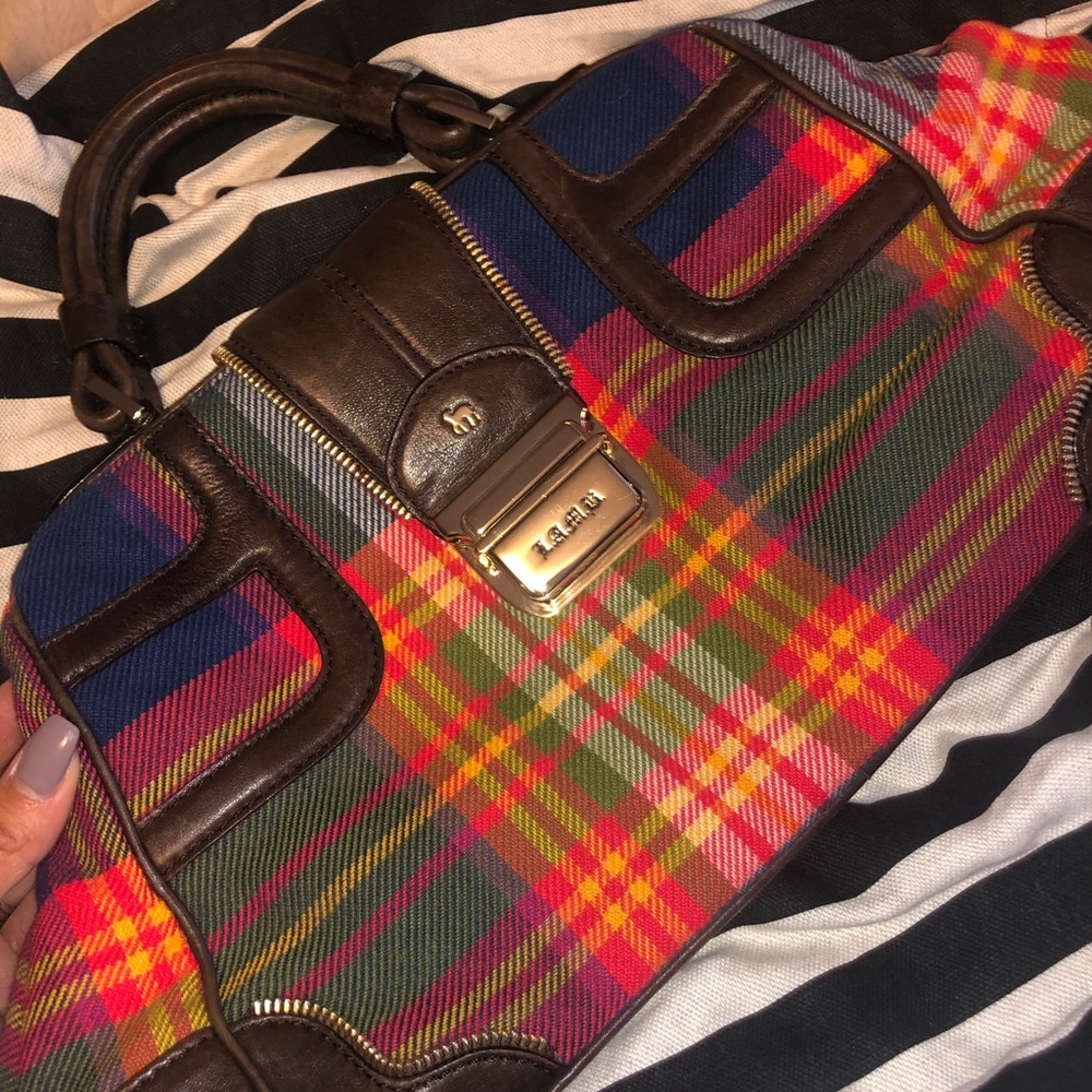 L.A.M.B plaid doctors bag